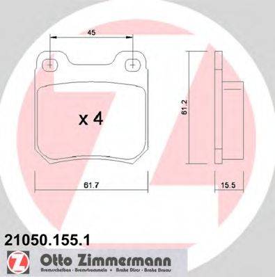 ZIMMERMANN 21050 Комплект гальмівних колодок, дискове гальмо
