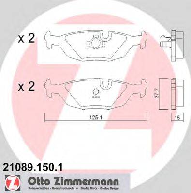 ZIMMERMANN 21090 Комплект гальмівних колодок, дискове гальмо