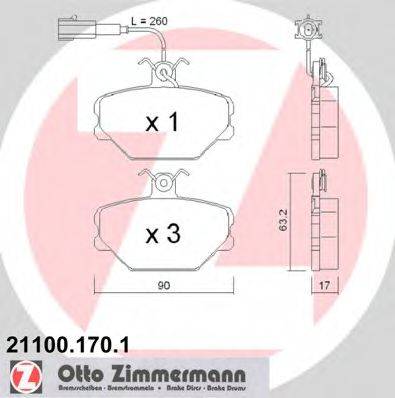 ZIMMERMANN 21105 Комплект гальмівних колодок, дискове гальмо