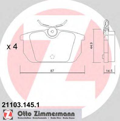 ZIMMERMANN 21103 Комплект гальмівних колодок, дискове гальмо
