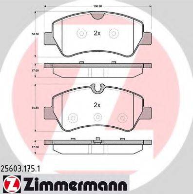 ZIMMERMANN 25604 Комплект гальмівних колодок, дискове гальмо