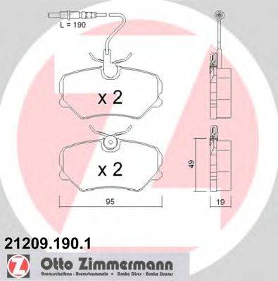 ZIMMERMANN 21209 Комплект гальмівних колодок, дискове гальмо