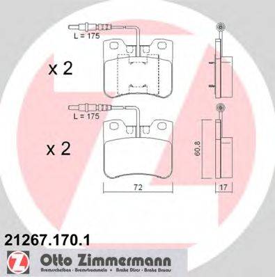 ZIMMERMANN 21267 Комплект гальмівних колодок, дискове гальмо