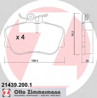 ZIMMERMANN 21439 Комплект гальмівних колодок, дискове гальмо