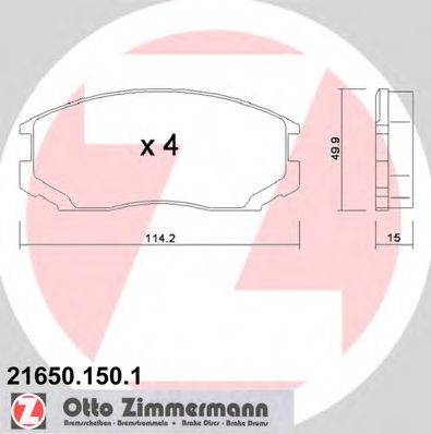 ZIMMERMANN 216501501 Комплект гальмівних колодок, дискове гальмо