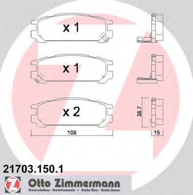 ZIMMERMANN 21703 Комплект гальмівних колодок, дискове гальмо