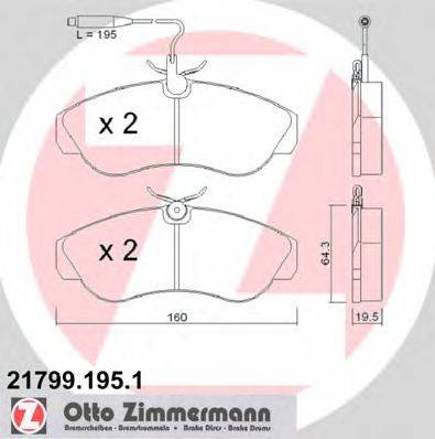 ZIMMERMANN 21799 Комплект гальмівних колодок, дискове гальмо