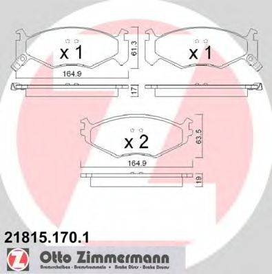 ZIMMERMANN 21817 Комплект гальмівних колодок, дискове гальмо