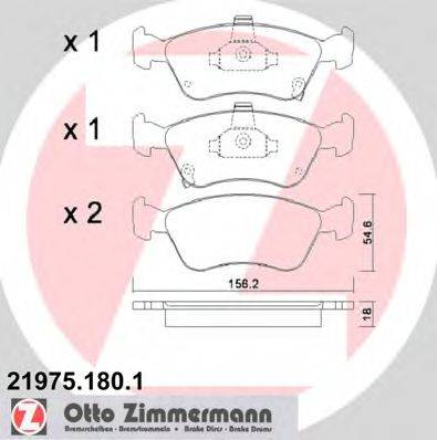 ZIMMERMANN 21975 Комплект гальмівних колодок, дискове гальмо