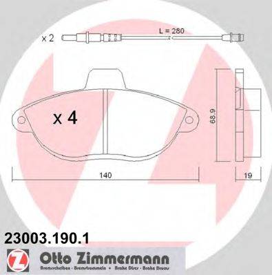 ZIMMERMANN 23040 Комплект гальмівних колодок, дискове гальмо