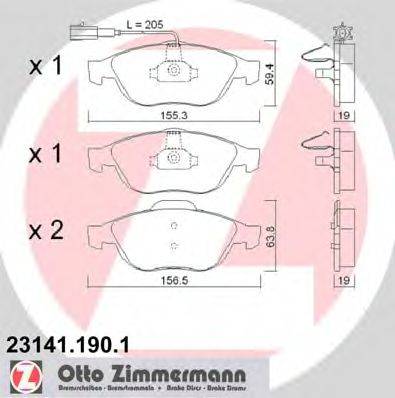ZIMMERMANN 24095 Комплект гальмівних колодок, дискове гальмо
