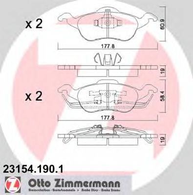 ZIMMERMANN 23155 Комплект гальмівних колодок, дискове гальмо