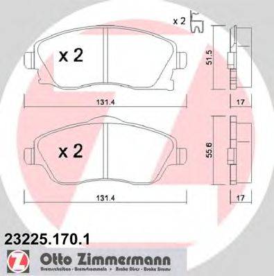 ZIMMERMANN 23225 Комплект гальмівних колодок, дискове гальмо