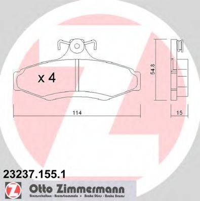 ZIMMERMANN 23237 Комплект гальмівних колодок, дискове гальмо
