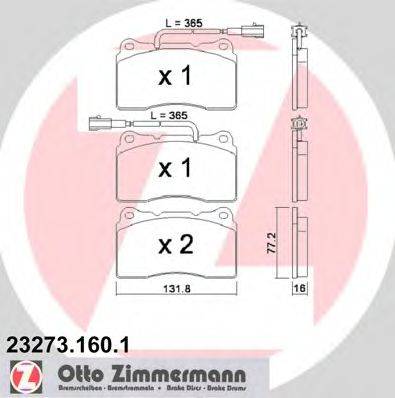 ZIMMERMANN 24274 Комплект гальмівних колодок, дискове гальмо