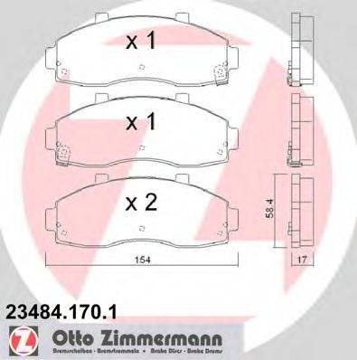 ZIMMERMANN 23484 Комплект гальмівних колодок, дискове гальмо