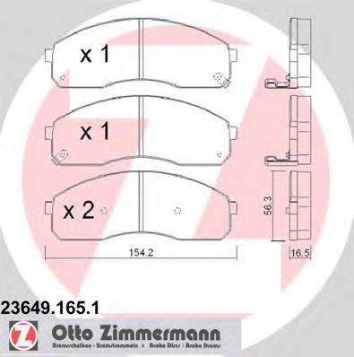 ZIMMERMANN 23651 Комплект гальмівних колодок, дискове гальмо