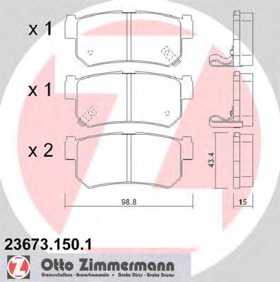ZIMMERMANN 23673 Комплект гальмівних колодок, дискове гальмо
