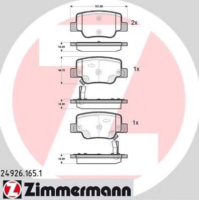 ZIMMERMANN 24928 Комплект гальмівних колодок, дискове гальмо