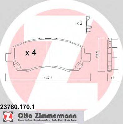 ZIMMERMANN 23781 Комплект гальмівних колодок, дискове гальмо