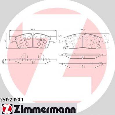 ZIMMERMANN 25191 Комплект гальмівних колодок, дискове гальмо
