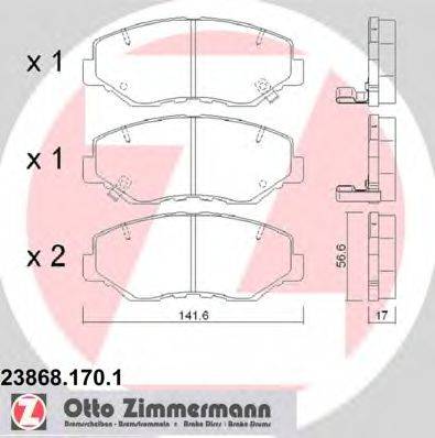 ZIMMERMANN 23869 Комплект гальмівних колодок, дискове гальмо