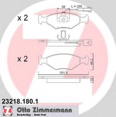 ZIMMERMANN 23218 Комплект гальмівних колодок, дискове гальмо