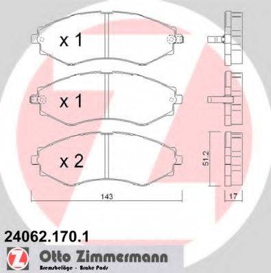 ZIMMERMANN 24064 Комплект гальмівних колодок, дискове гальмо
