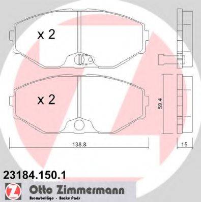 ZIMMERMANN 23672 Комплект гальмівних колодок, дискове гальмо
