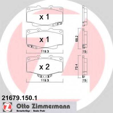 ZIMMERMANN 21681 Комплект гальмівних колодок, дискове гальмо