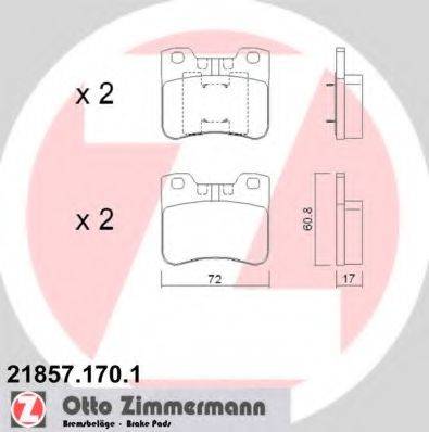 ZIMMERMANN 21857 Комплект гальмівних колодок, дискове гальмо