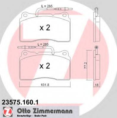 ZIMMERMANN 23575 Комплект гальмівних колодок, дискове гальмо