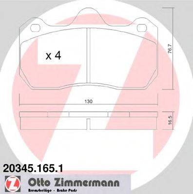 ZIMMERMANN 24974 Комплект гальмівних колодок, дискове гальмо