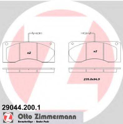 ZIMMERMANN 29044 Комплект гальмівних колодок, дискове гальмо