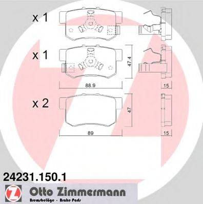 ZIMMERMANN 24231 Комплект гальмівних колодок, дискове гальмо