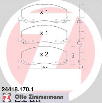 ZIMMERMANN 24419 Комплект гальмівних колодок, дискове гальмо