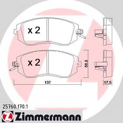 ZIMMERMANN 23460 Комплект гальмівних колодок, дискове гальмо