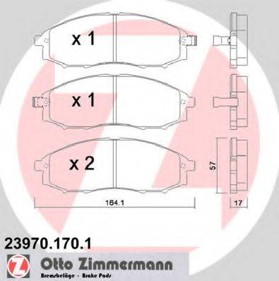 ZIMMERMANN 23972 Комплект гальмівних колодок, дискове гальмо