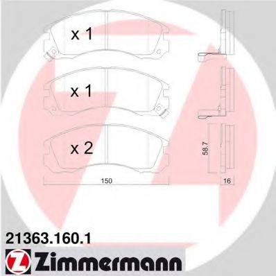 ZIMMERMANN 21363 Комплект гальмівних колодок, дискове гальмо