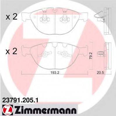 ZIMMERMANN 23820 Комплект гальмівних колодок, дискове гальмо