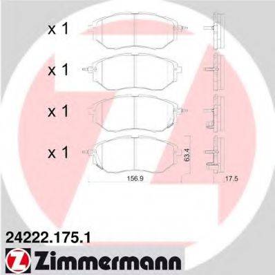 ZIMMERMANN 24222 Комплект гальмівних колодок, дискове гальмо
