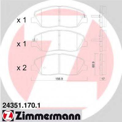 ZIMMERMANN 24351 Комплект гальмівних колодок, дискове гальмо