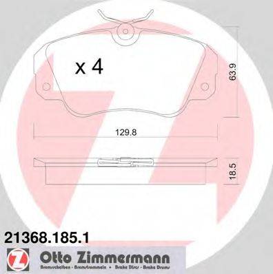 ZIMMERMANN 21368 Комплект гальмівних колодок, дискове гальмо