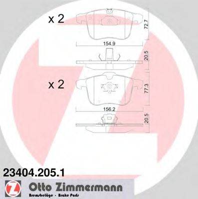 ZIMMERMANN 23405 Комплект гальмівних колодок, дискове гальмо