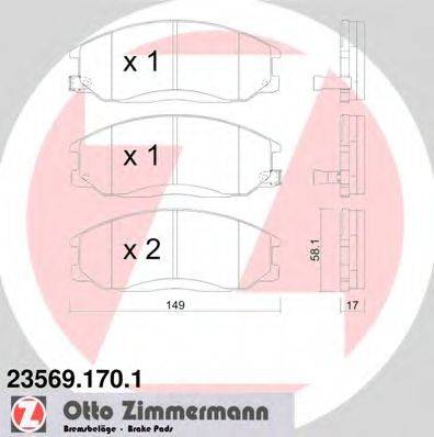 ZIMMERMANN 23571 Комплект гальмівних колодок, дискове гальмо