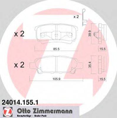 ZIMMERMANN 24015 Комплект гальмівних колодок, дискове гальмо