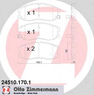 ZIMMERMANN 24511 Комплект гальмівних колодок, дискове гальмо