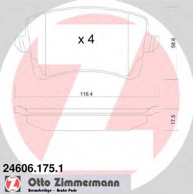 ZIMMERMANN 24606 Комплект гальмівних колодок, дискове гальмо
