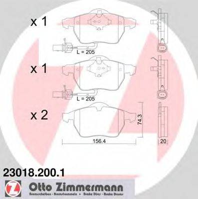 ZIMMERMANN 23019 Комплект гальмівних колодок, дискове гальмо