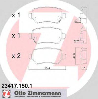 ZIMMERMANN 23417 Комплект гальмівних колодок, дискове гальмо